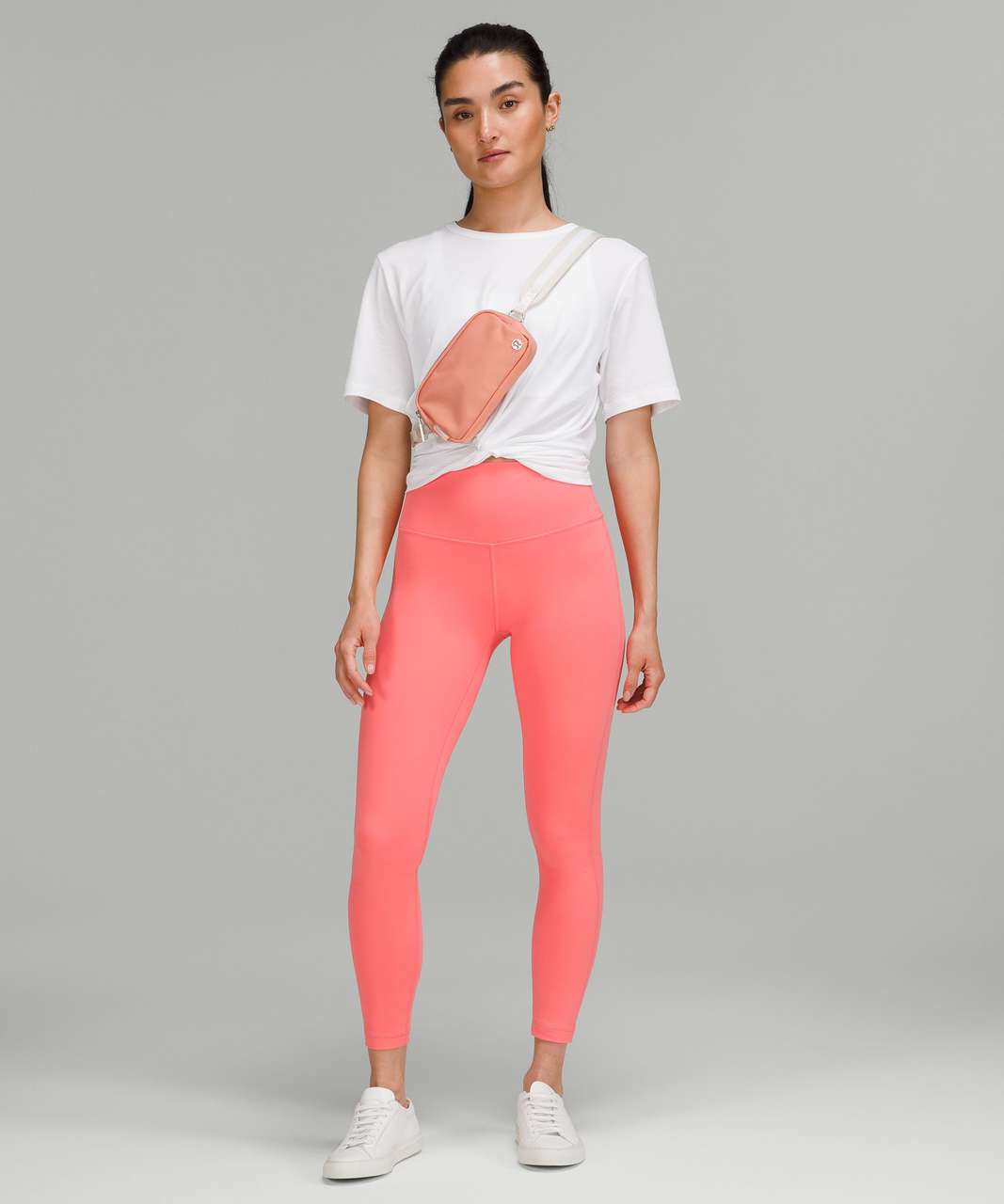 OOTD: dew pink align tank, white opal scuba joggers, and raspberry cream  everywhere belt bag : r/lululemon