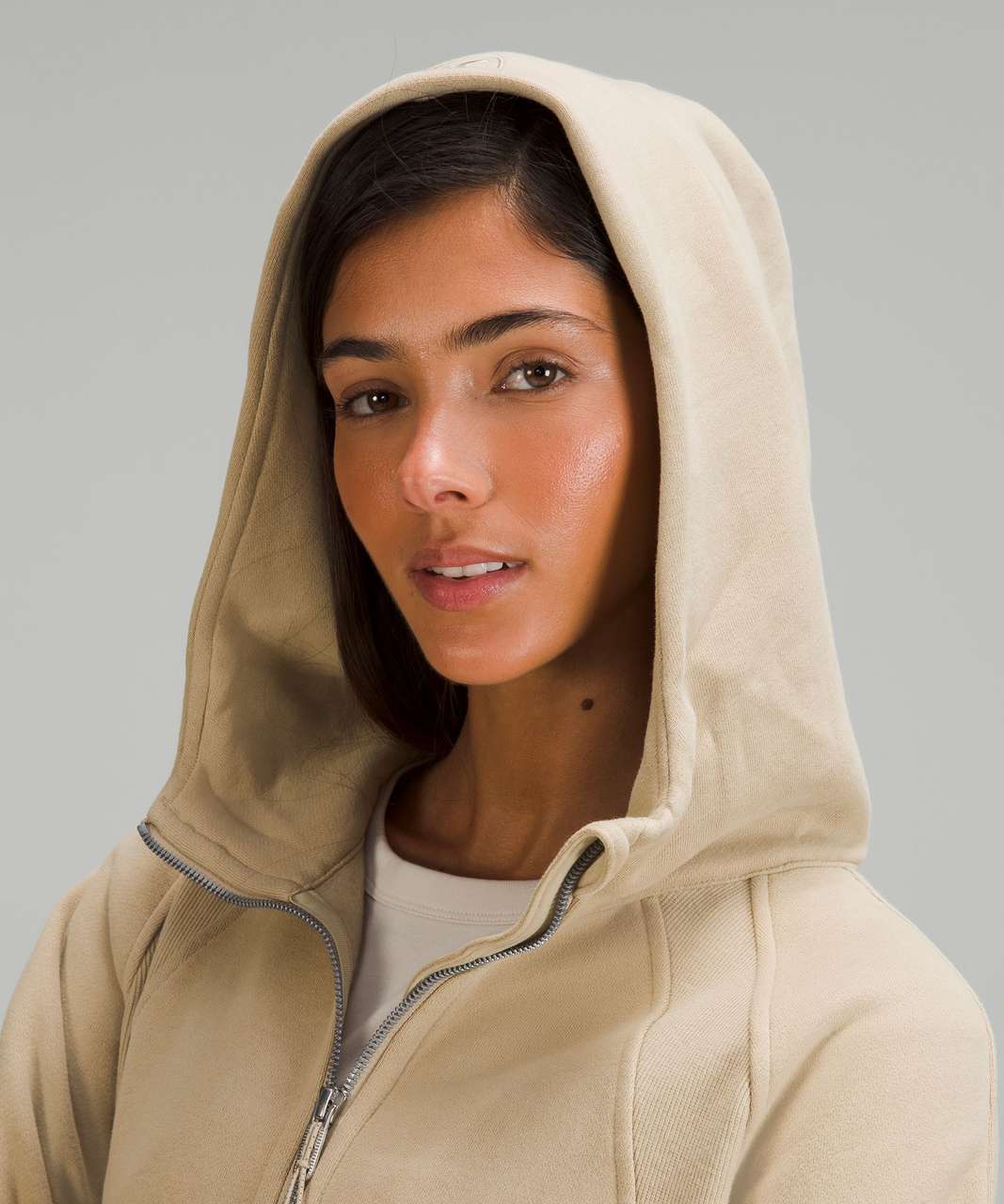 Lululemon Scuba Full-zip Hoodie - Heathered Bone/gold