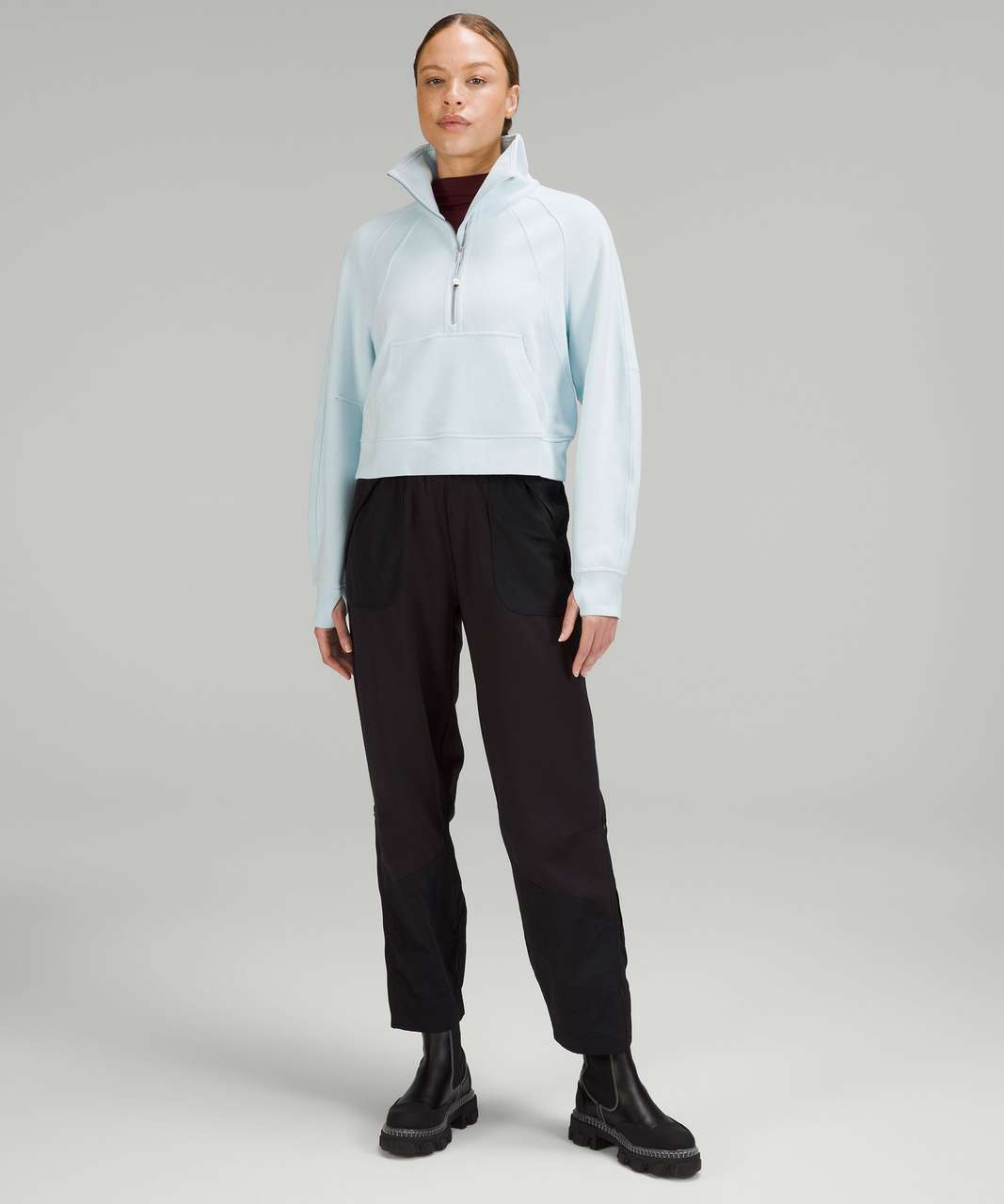 Utility blue Scuba OS funnel neck is absolutely gorgeous! I wasn't  expecting to love it this much! : r/lululemon