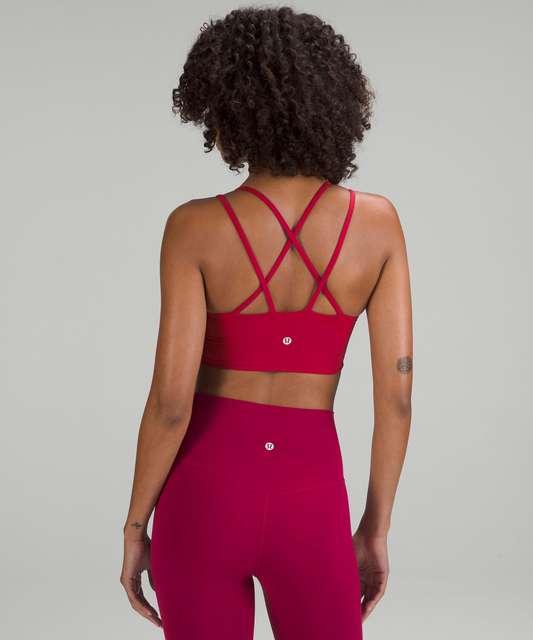 lululemon like a cloud longline bra b/c cup strawberry milkshake, Women's  Fashion, Activewear on Carousell