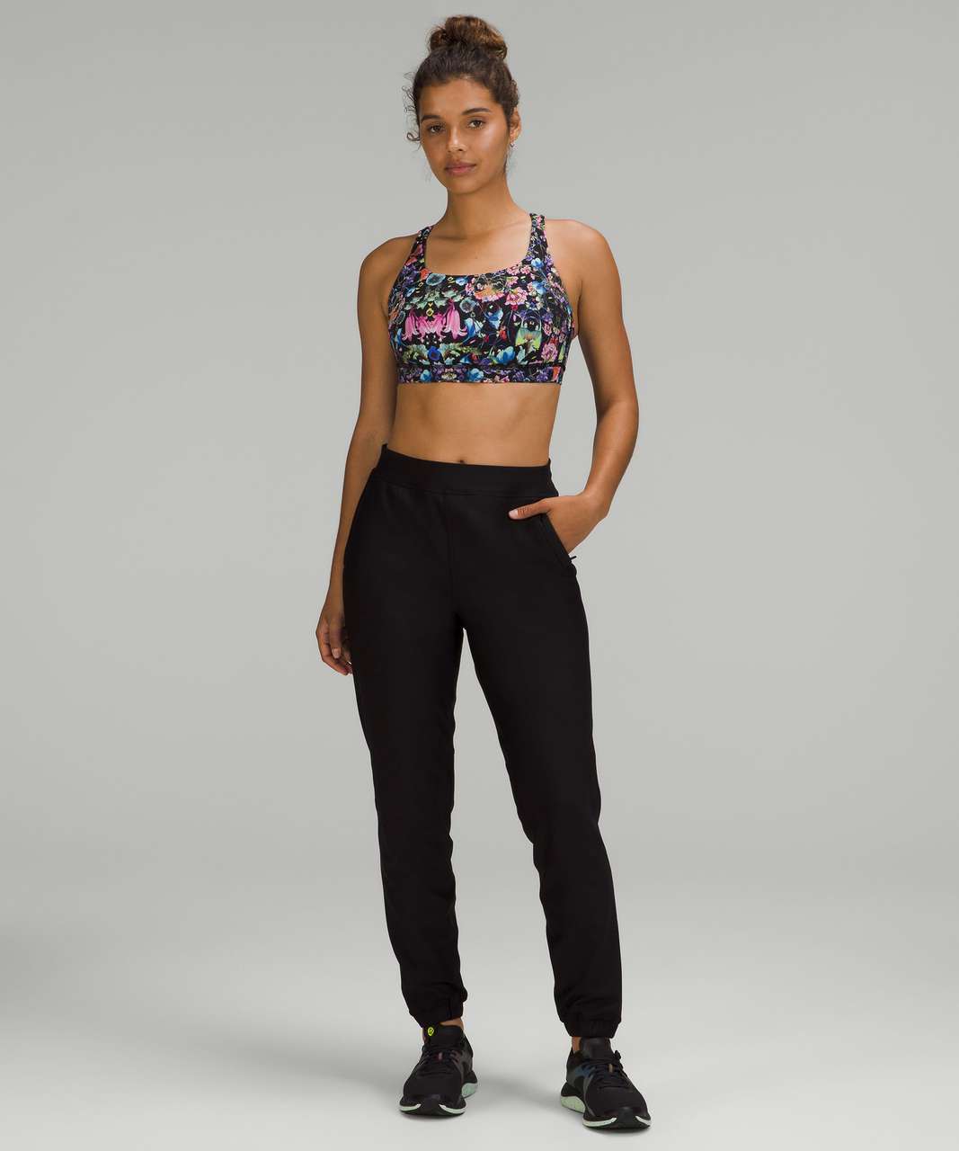 Lululemon Energy Bra *Medium Support, B–D Cups - Flowerscope Black Multi