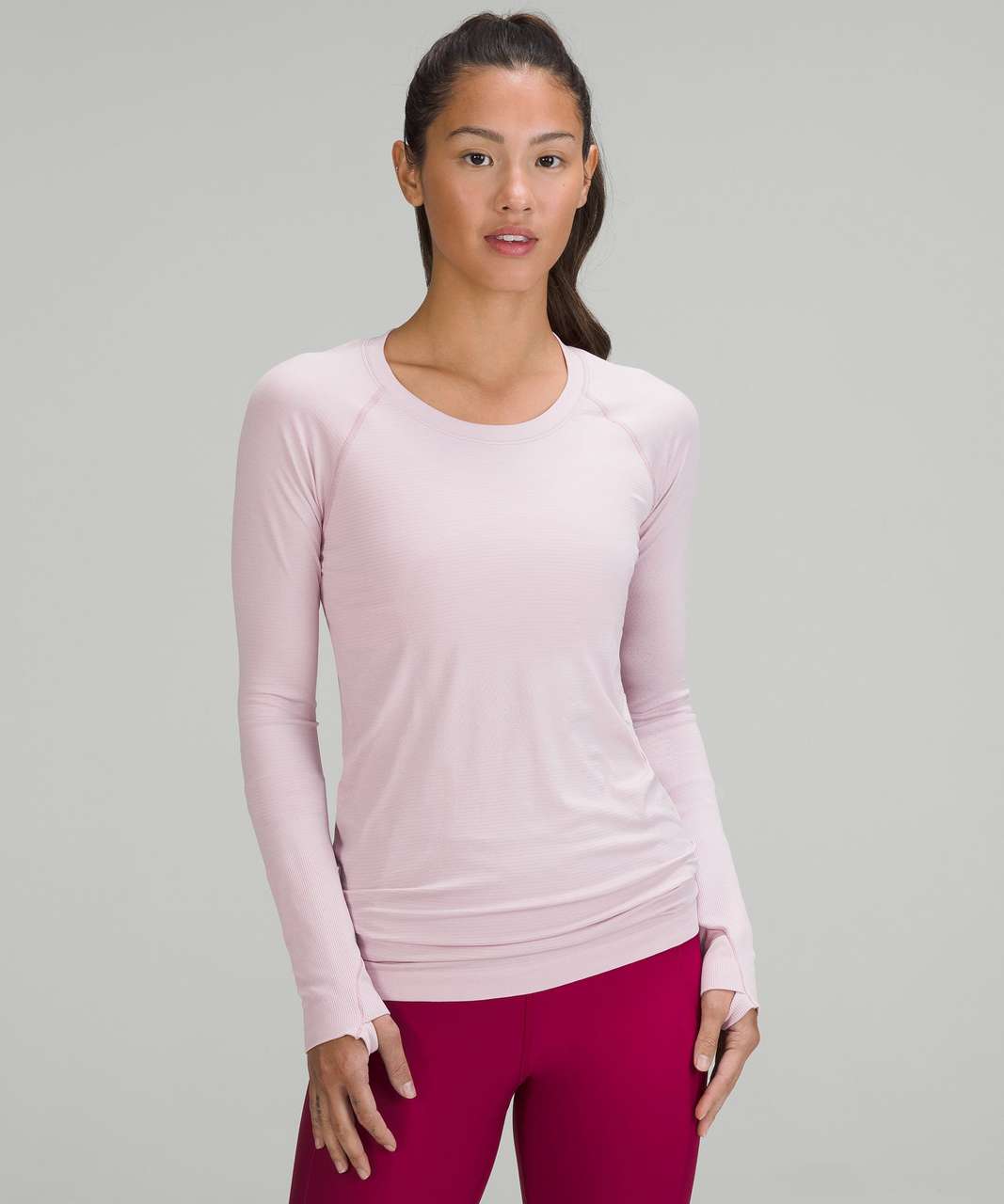 Lululemon Womens Pink Peony/pink Peony Swiftly Tech 2.0 Long-sleeved  Stretch-knit top - ShopStyle