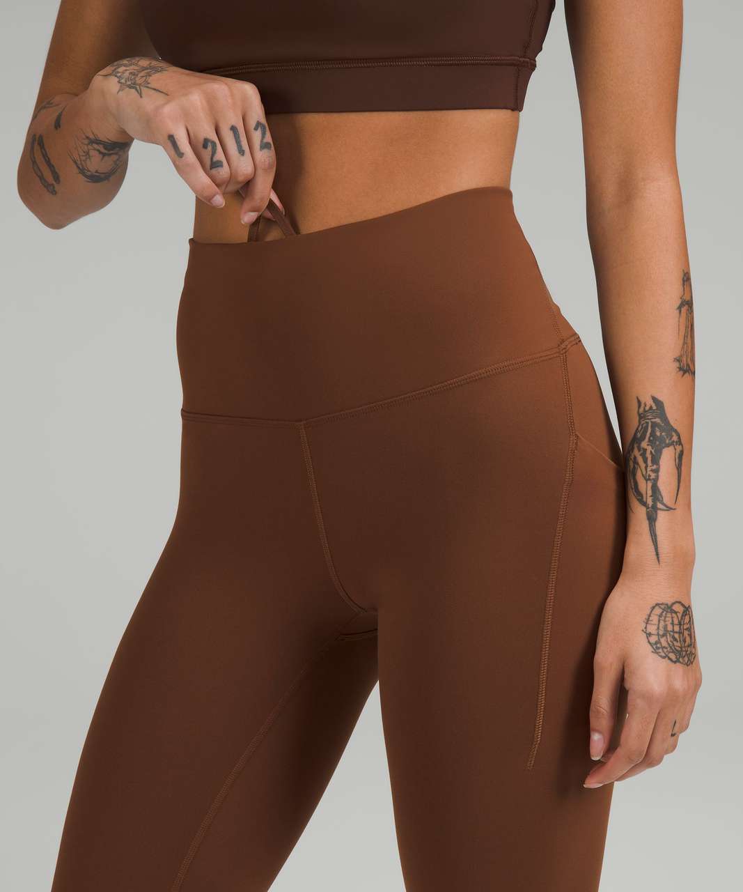 Lululemon Wunder Train High-Rise Tight with Pockets 25 - Carob Brown -  lulu fanatics