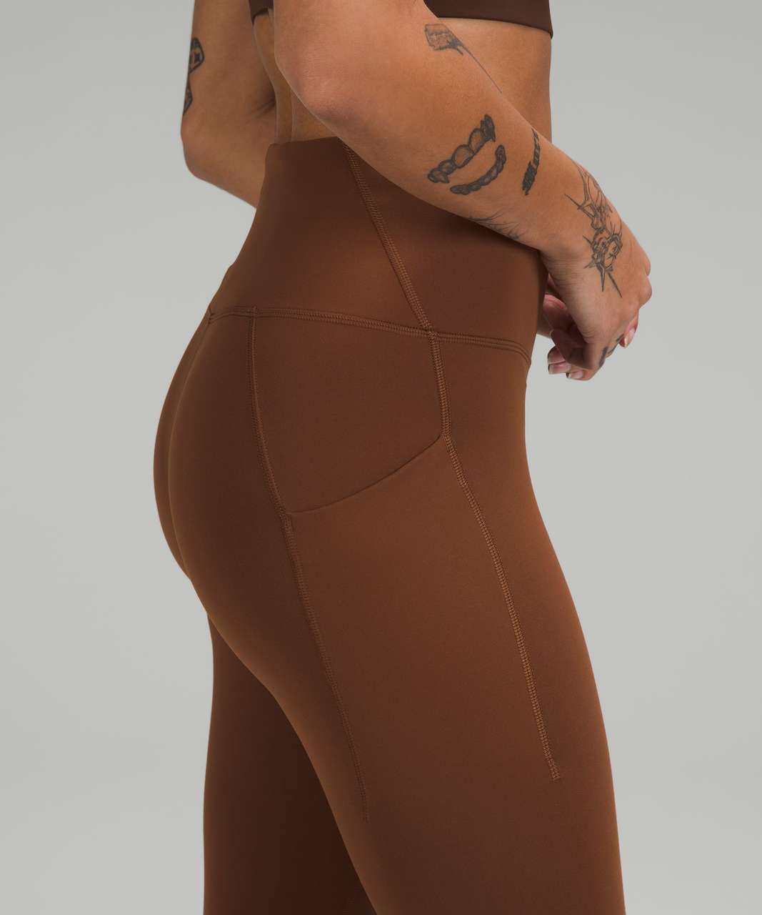 Lululemon Wunder Train High-Rise Tight with Pockets 25" - Roasted Brown