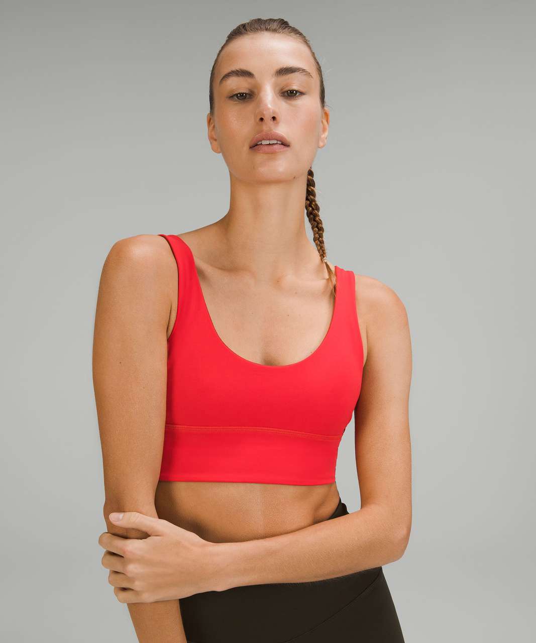 Lululemon Align Tank Cropped Top Sz 10 Built-in-Bra Spray Leaf Firrside Red  SPFR