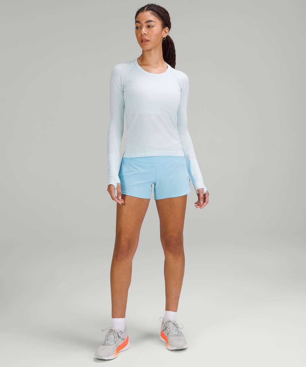 Lululemon Speed Up Mid-Rise Lined Short 4 - Blue Chill - lulu fanatics