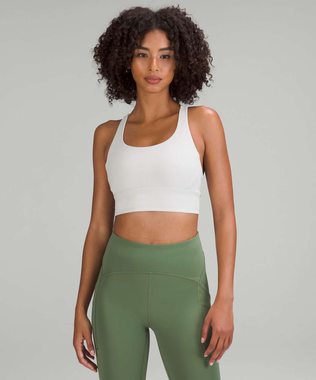 Lululemon Energy Bra Longline Ribbed *Medium Support, B–D Cups - Chantilly  - lulu fanatics