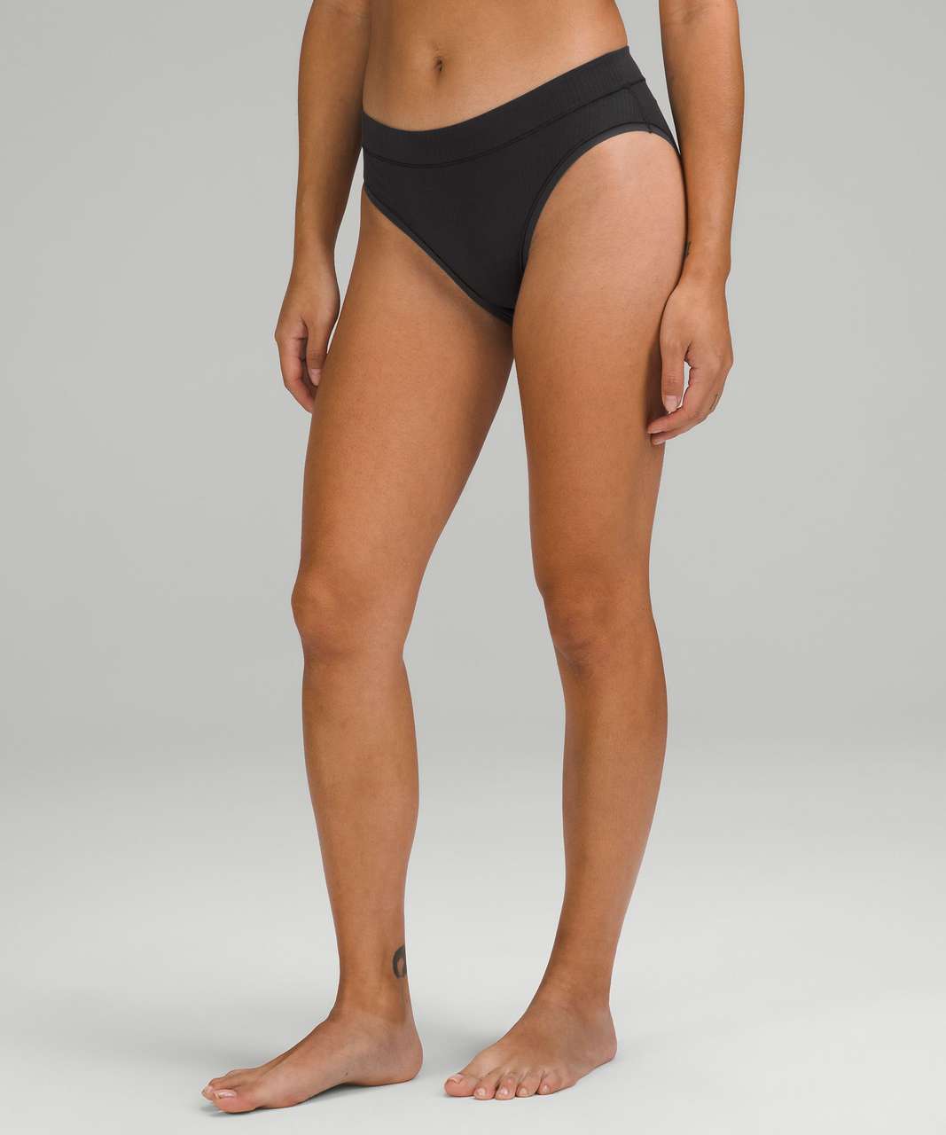 Lululemon UnderEase Mid-Rise Bikini Underwear - Black / RIB