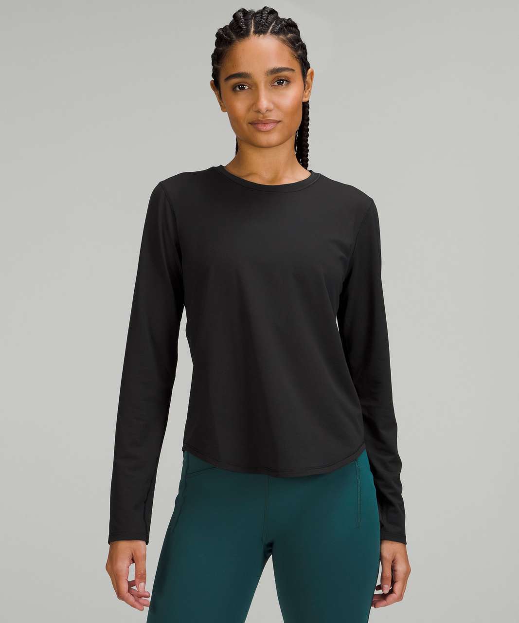 Lululemon Wunder Train Cropped Long Sleeve - Black - lulu fanatics