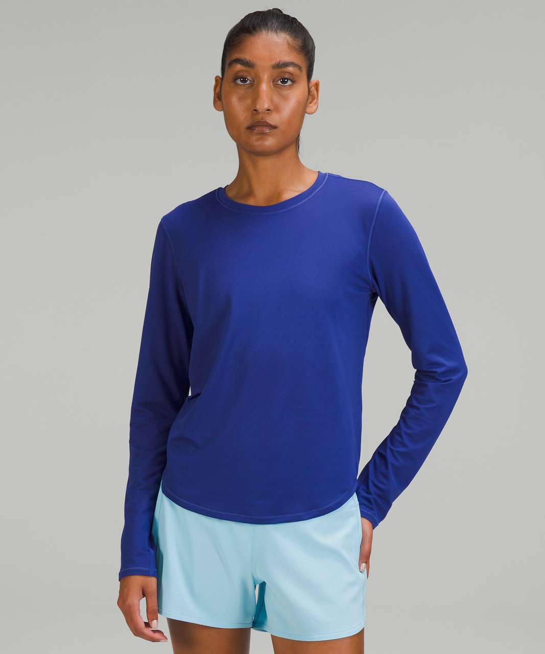 Lululemon Long Sleeve Mesh Panelled Training Long Sleeve Size 8 Periwinkle  Blue