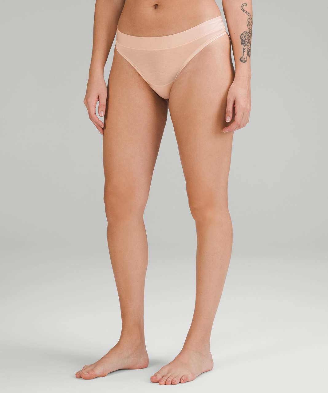 Lululemon UnderEase Mid-Rise Thong Underwear - Pink Taupe - lulu fanatics