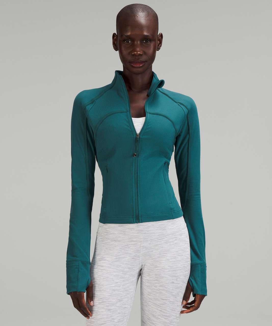 Lululemon Ribbed Nulu Cropped Define Jacket - Green Jasper