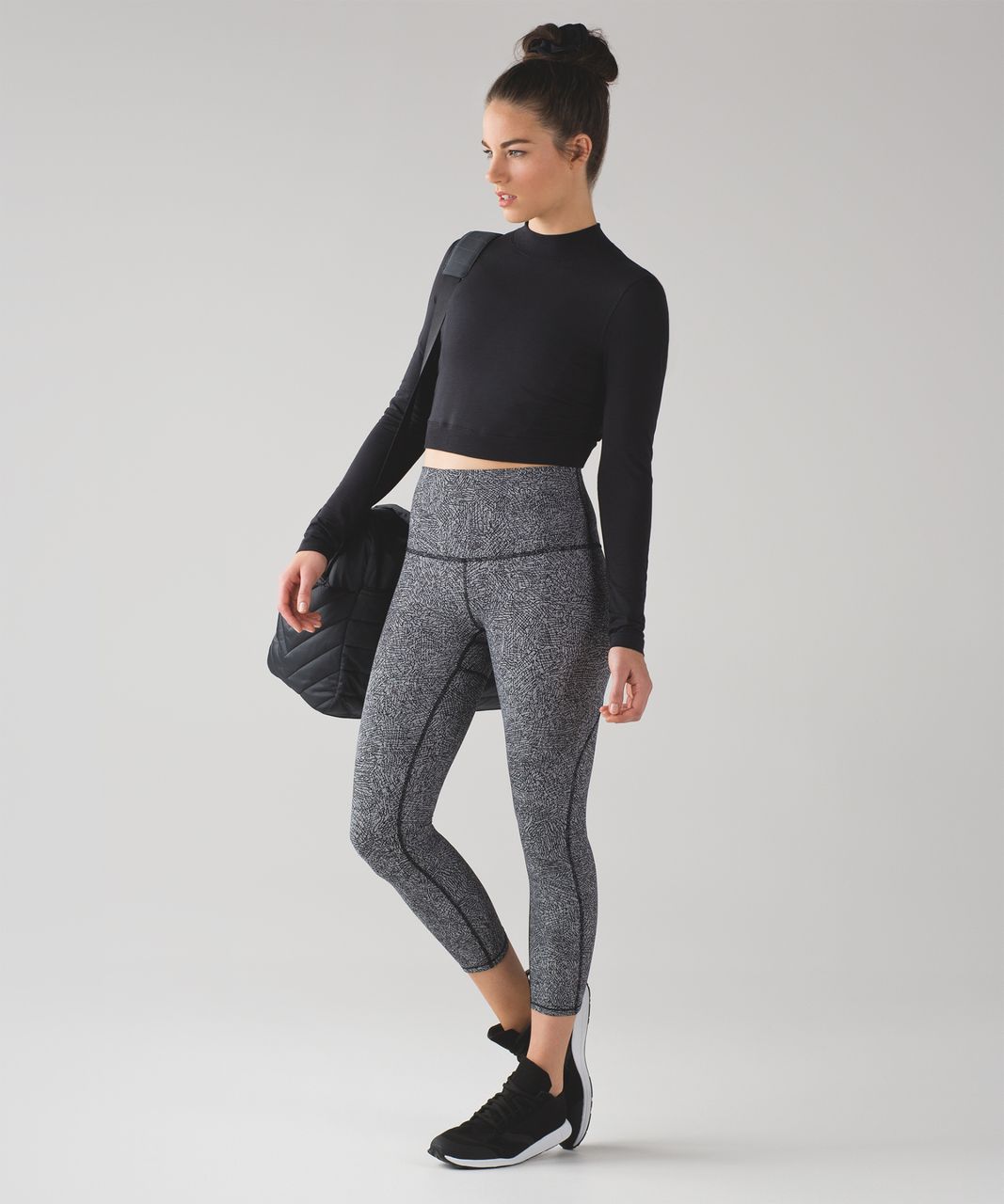 Lululemon Wunder Under Pant (Hi-Rise) (Mesh) - Line Up White Black