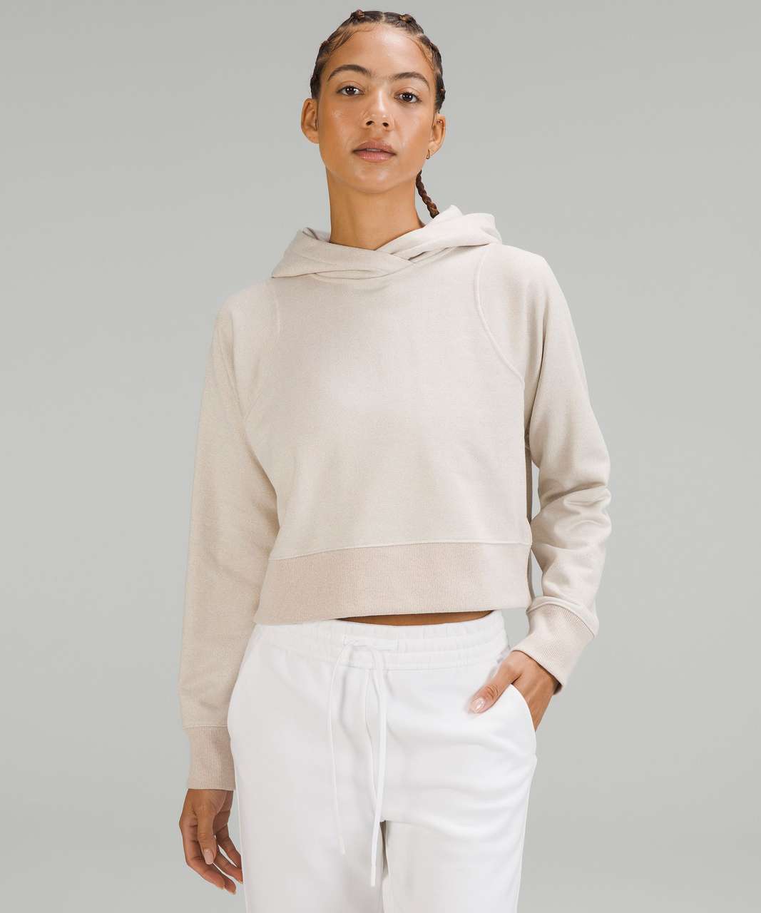 Loungeful cropped hoodie compared with Scuba oversized half-zip