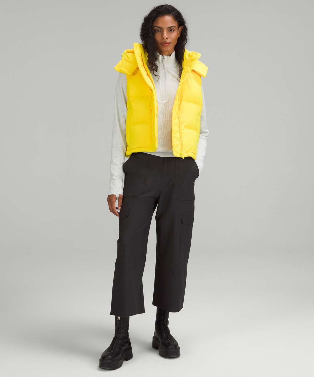 Lululemon Wunder Puff Cropped Vest - Sonic Yellow