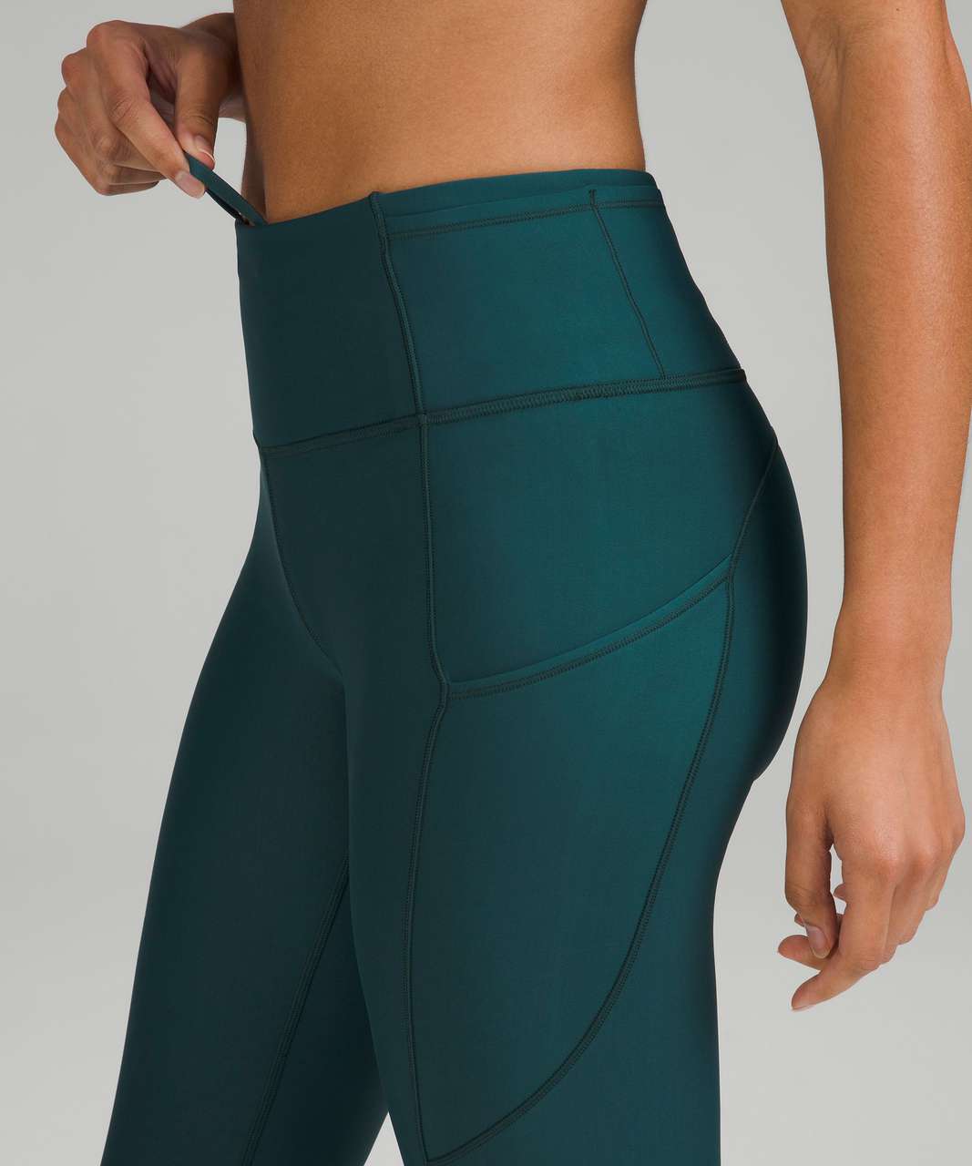 Lululemon Fast and Free High-Rise Fleece Tight 28" - Green Jasper