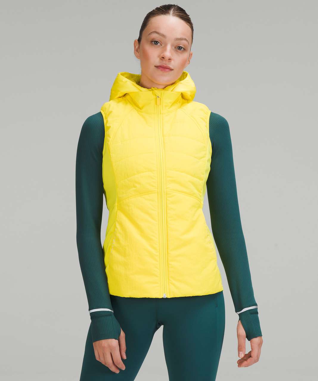 Lululemon What The Fluff Reversible Down Vest Clarity Yellow Size