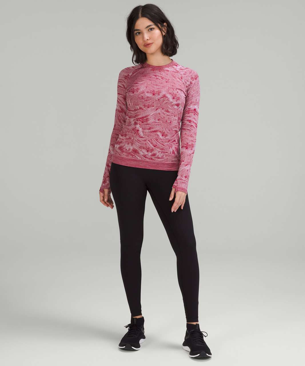 Lululemon Rest Less Pullover - Stratum Overlay Pomegranate / Pink Peony