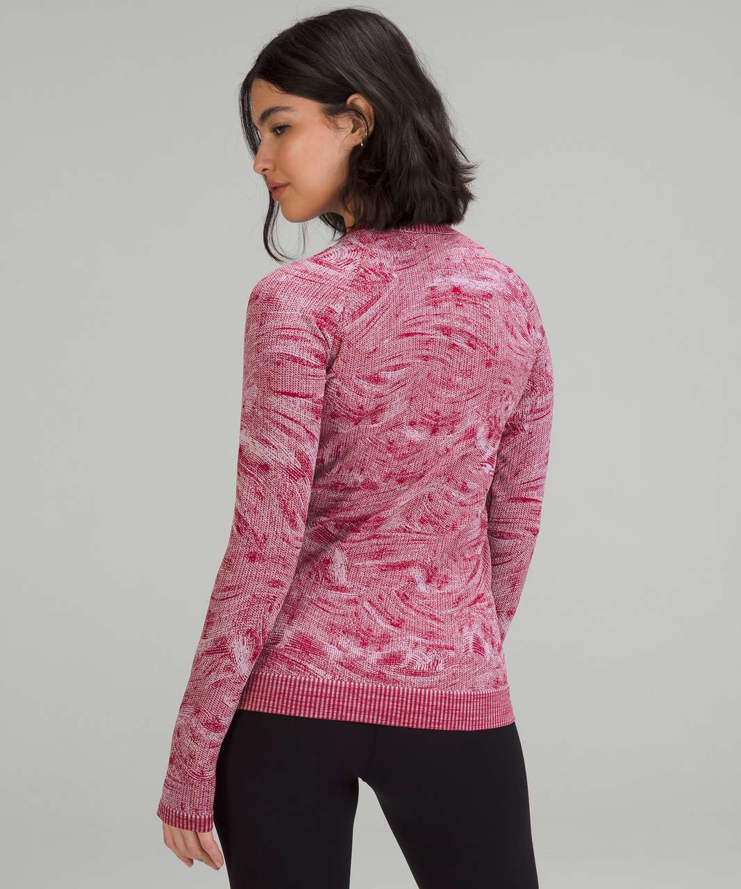 Lululemon Rest Less Pullover - Stratum Overlay Pomegranate / Pink Peony