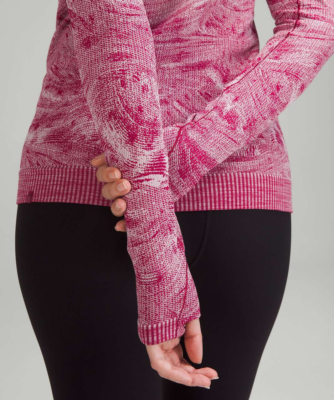 Lululemon Rest Less Pullover - Stratum Overlay Pomegranate / Pink Peony