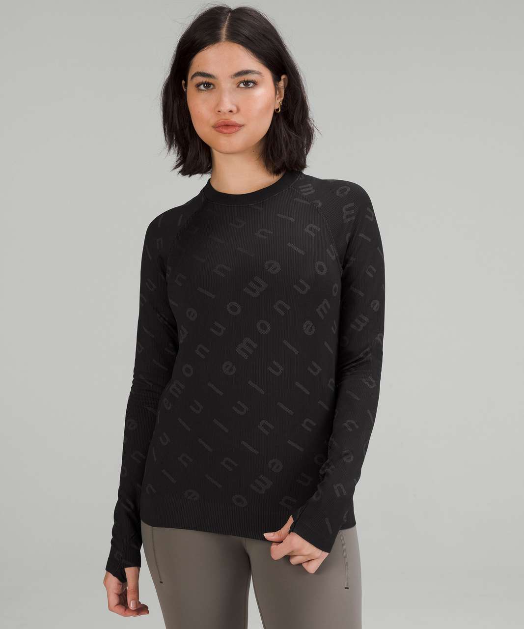 Lululemon Rest Less Pullover - Logo Letter Black / Graphite Grey - lulu  fanatics