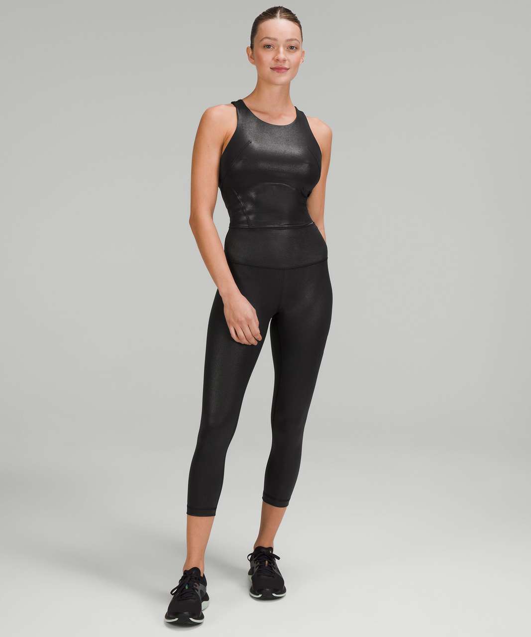 Lululemon Everlux and Mesh Super-High-Rise Training Crop 21 - Black - lulu  fanatics