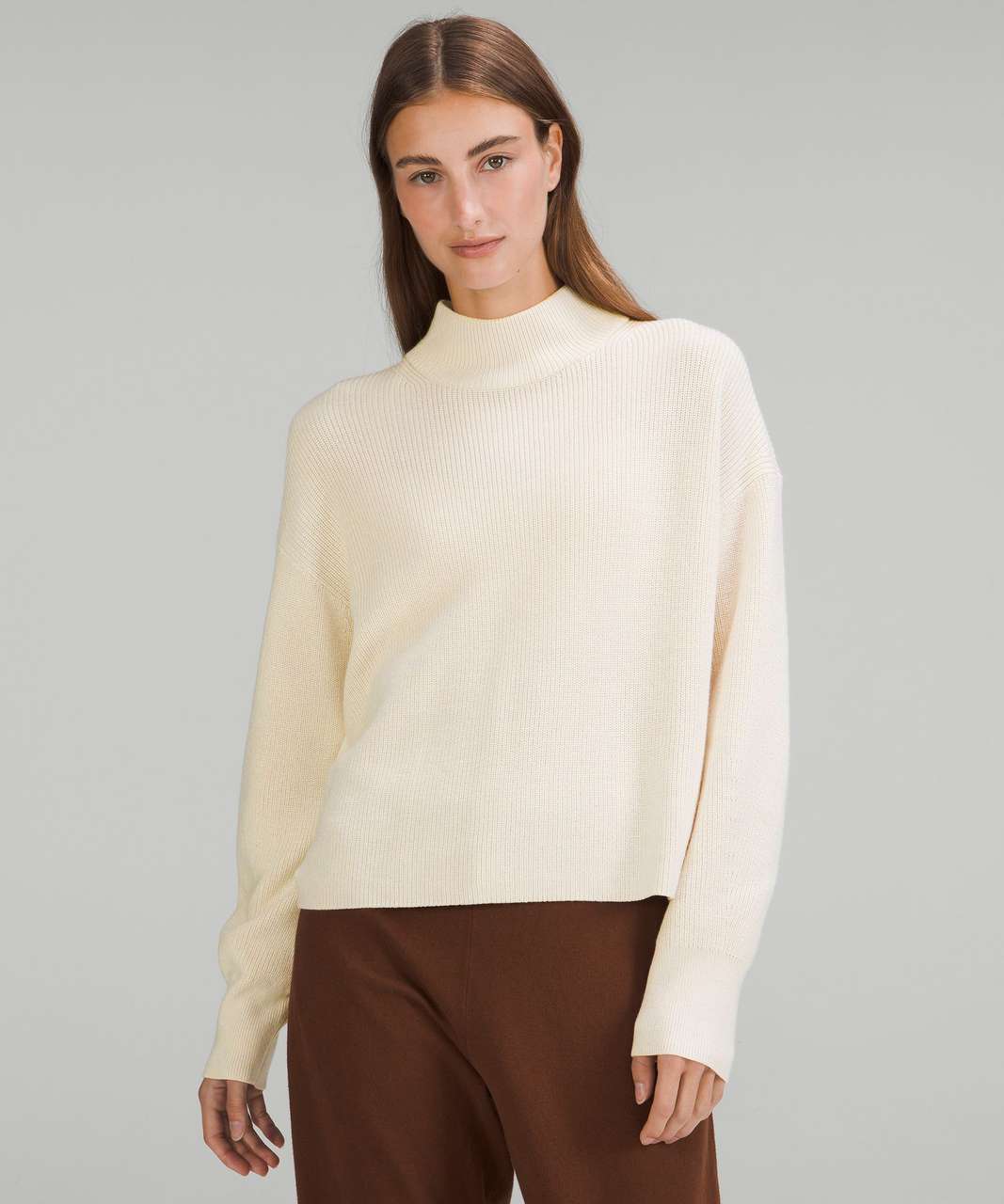 Lululemon Merino Wool-Blend Ribbed Turtleneck Sweater - Heathered