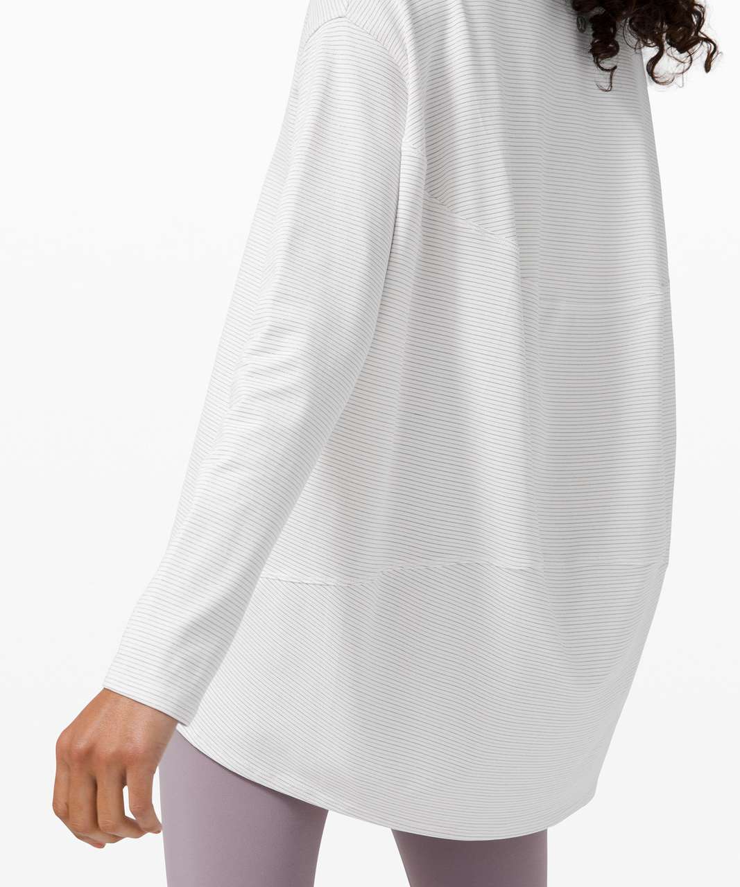 Lululemon Back in Action Long Sleeve Shirt *Shine - Shine Stripe White Gold Metallic