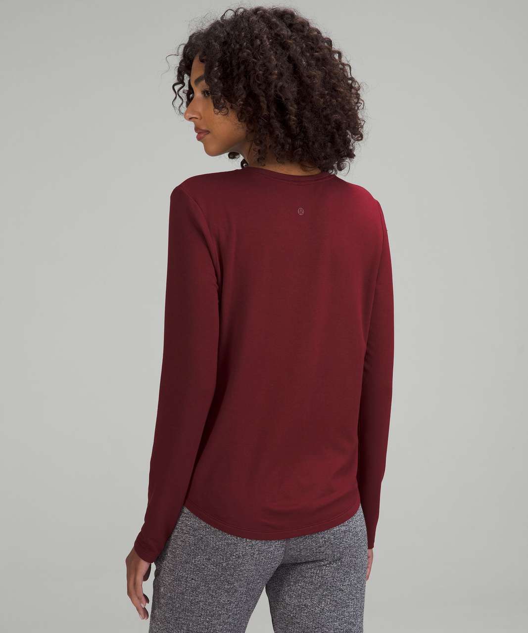 Lululemon Love Modal Fleece Long Sleeve Shirt - Red Merlot - lulu fanatics