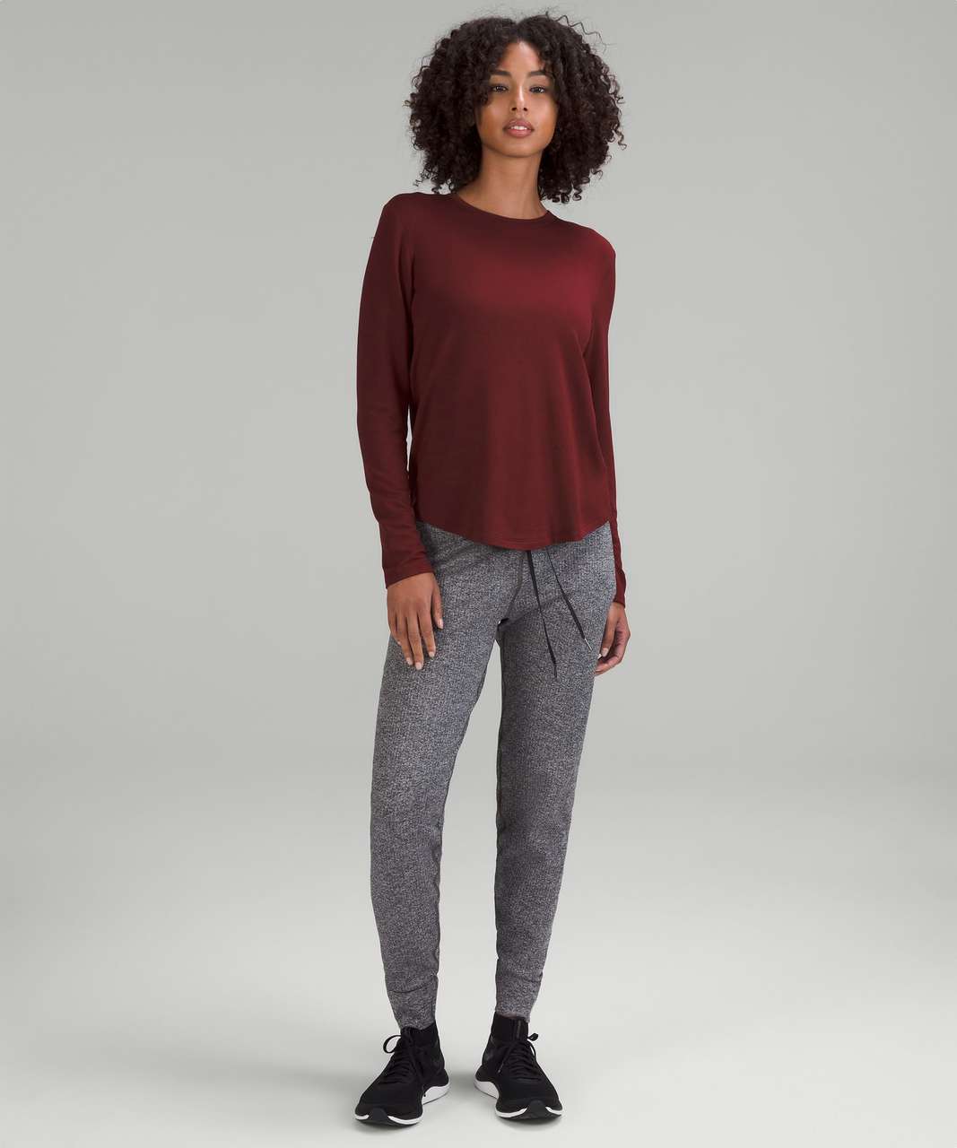 Lululemon Love Modal Fleece Long Sleeve Shirt - Red Merlot