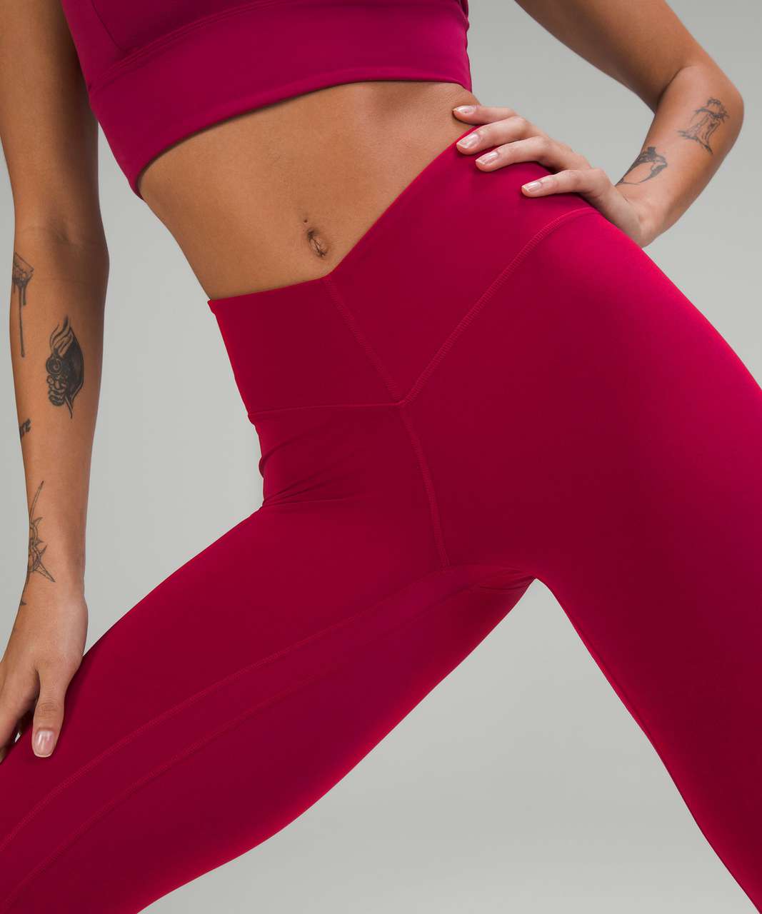 Lululemon Align V-Waist Crop 23 - Pomegranate - lulu fanatics