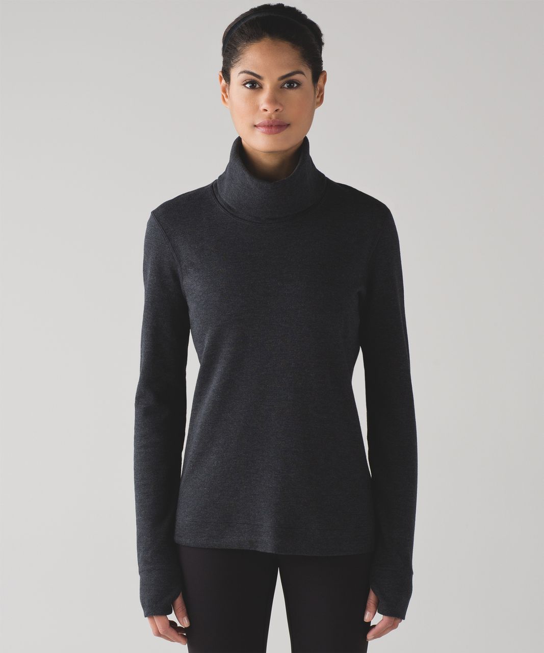 lululemon athletica Fleece Be True Crewneck Sweater Side Zippers Black