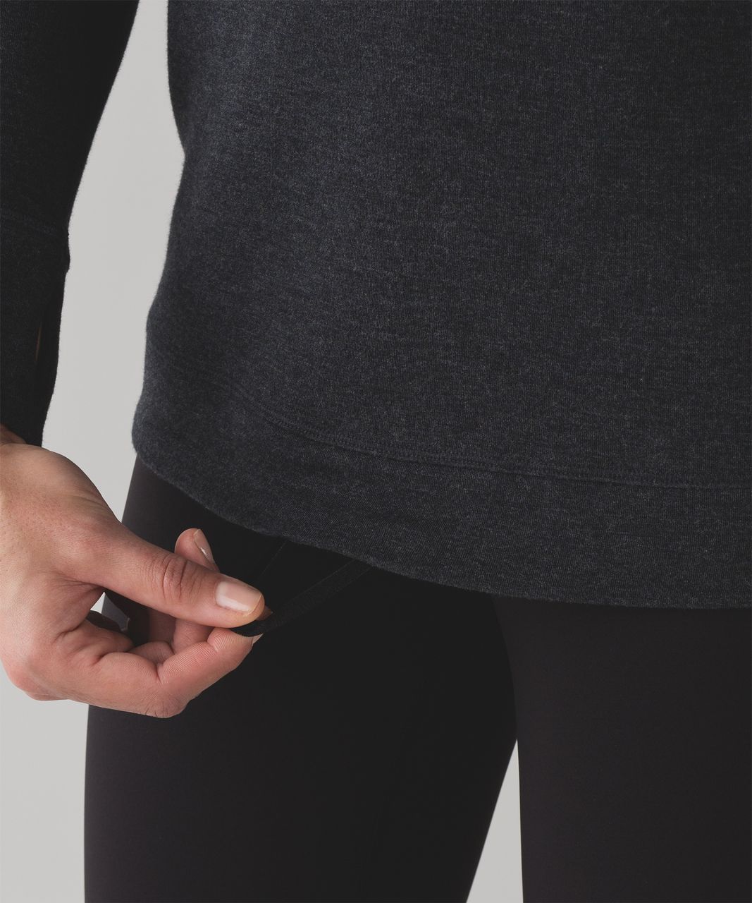 Lululemon Double Up Long Sleeve (Reversible) - Heathered Black / Modern Stripe Heathered Black Black