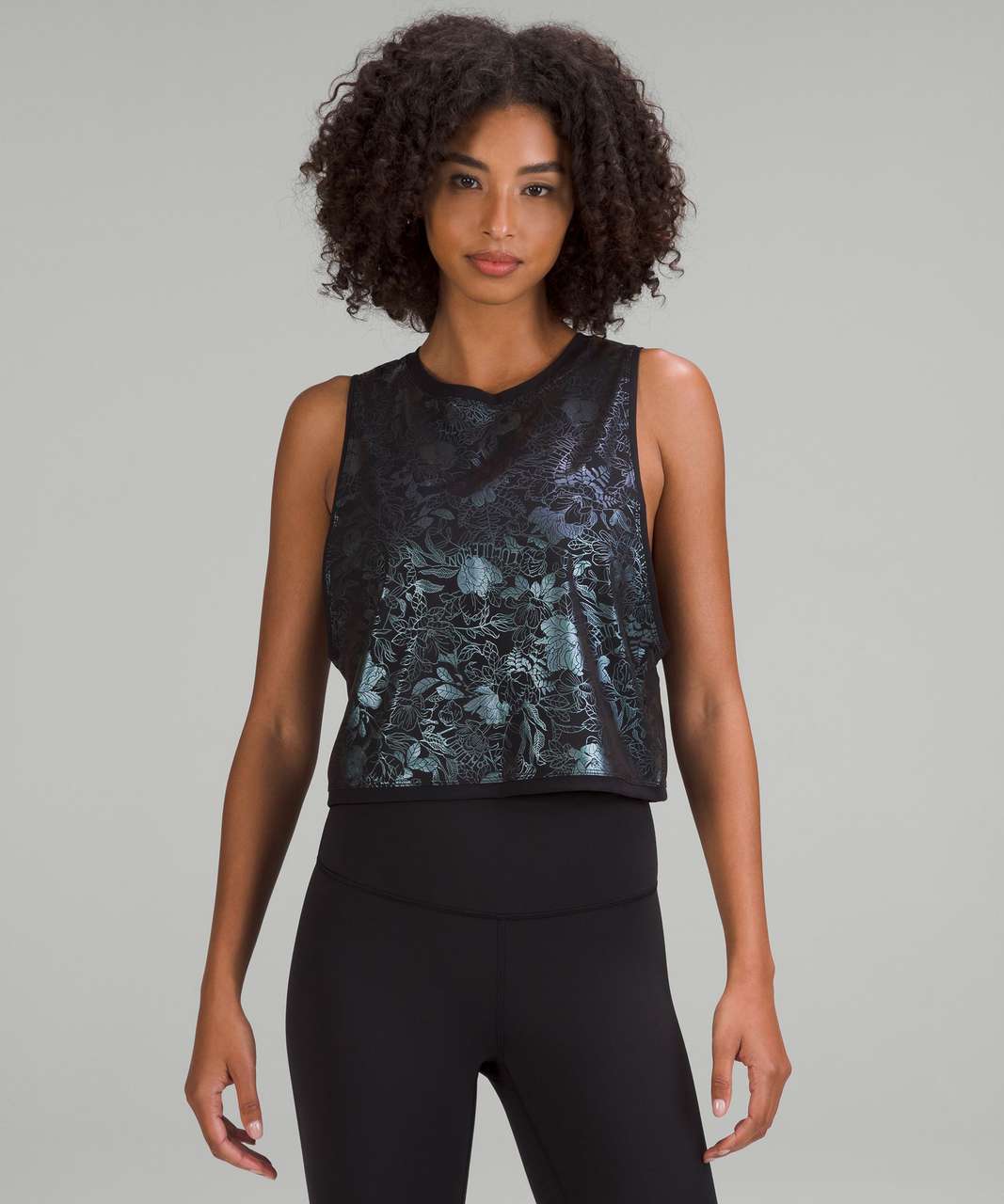 lululemon athletica, Tops, Lululemon Lab Reflective Black Splatter Sculpt  Tank Size 6s Black Mesh Combo