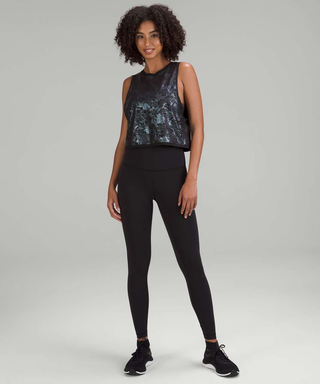 Lululemon Muscle Love Tank Top *Shine - Logo Flourish Black Iridescent Foil