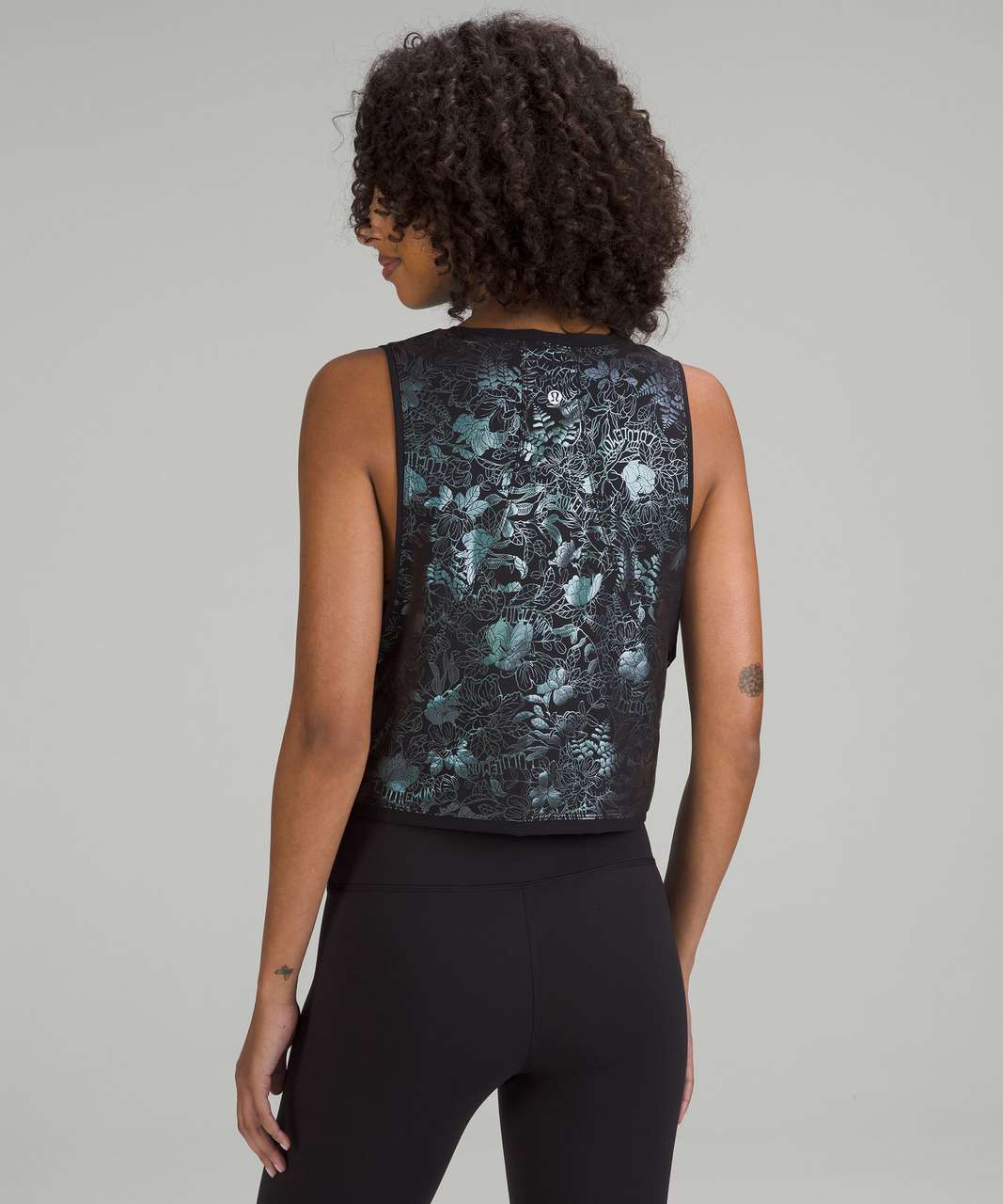 Lululemon Muscle Love Tank Top *Shine - Logo Flourish Black Iridescent Foil