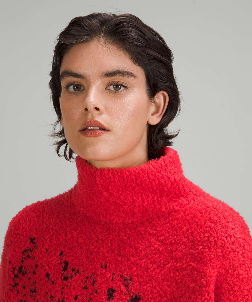 Lululemon Ombre Knit Textured Turtleneck - Red Merlot / Carnation Red