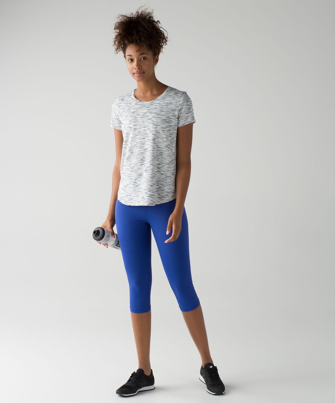 Lululemon On The Run Tee - Tiger Space Dye Black White