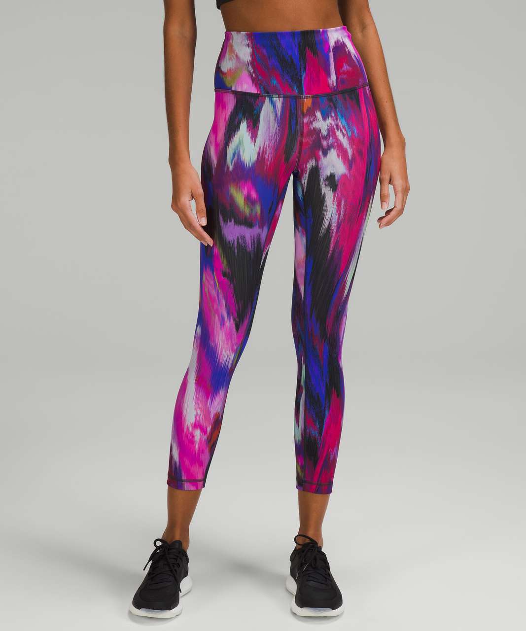 Lululemon Wunder Train High-Rise Crop 23 - Digital Current Pink Multi -  lulu fanatics