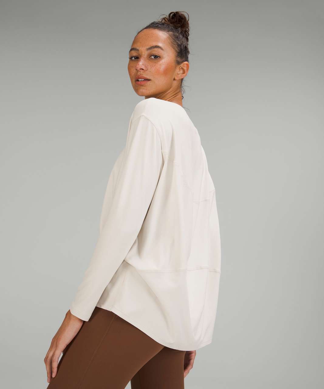 Lululemon Nulu Relaxed-Fit Yoga Long Sleeve Shirt - White Opal - lulu  fanatics