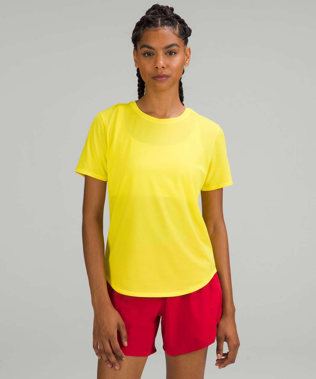 Lululemon High-Neck Running and Training T-Shirt - Sonic Yellow