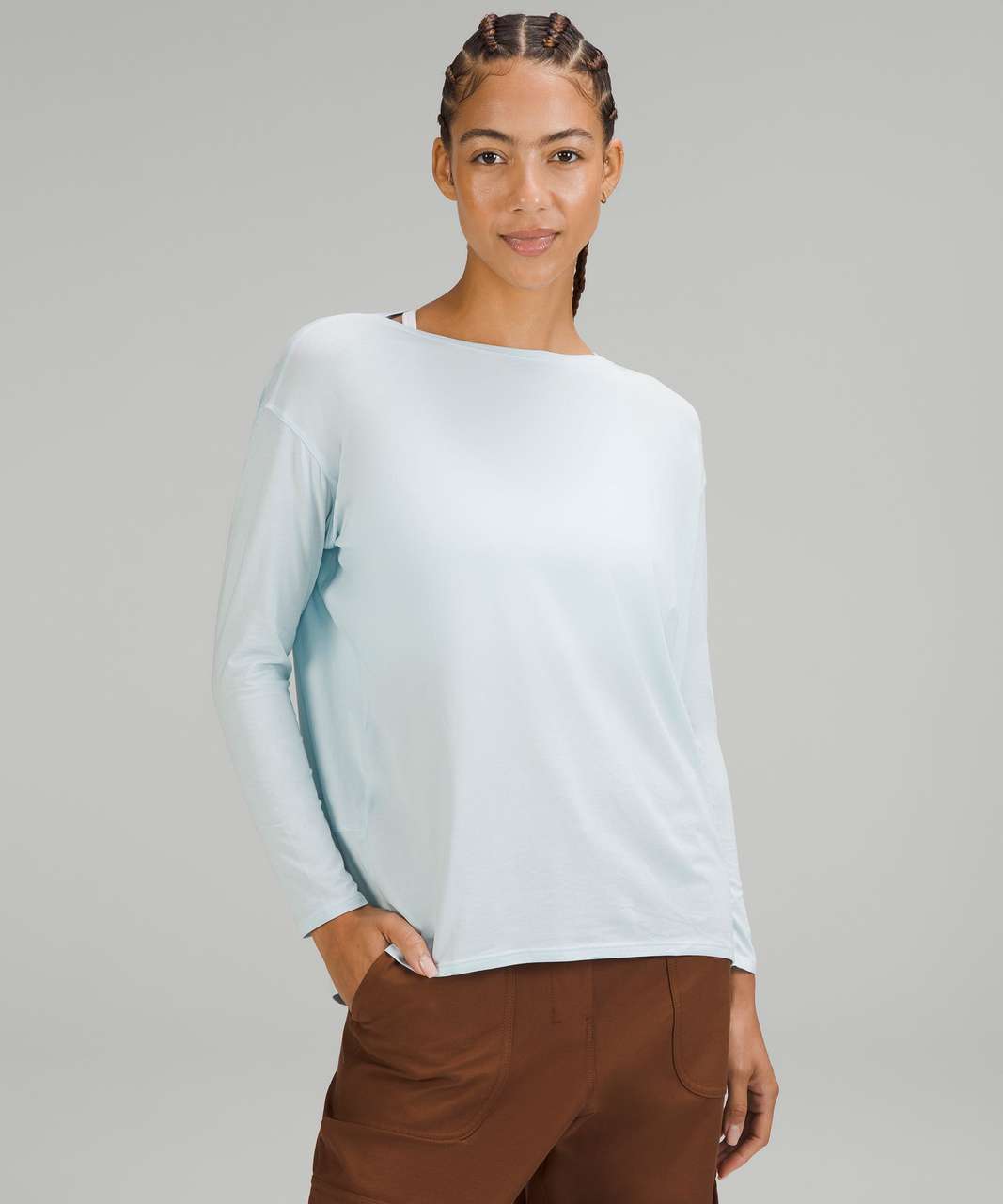 Lululemon Back in Action Long Sleeve Shirt *Nulu - Pastel Blue - lulu  fanatics