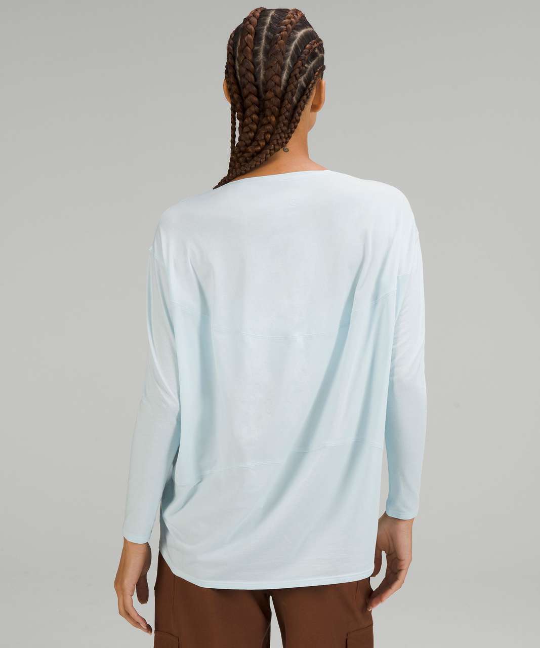 Lululemon Back In Action Long Sleeve Shirt - Powder Blue - lulu fanatics