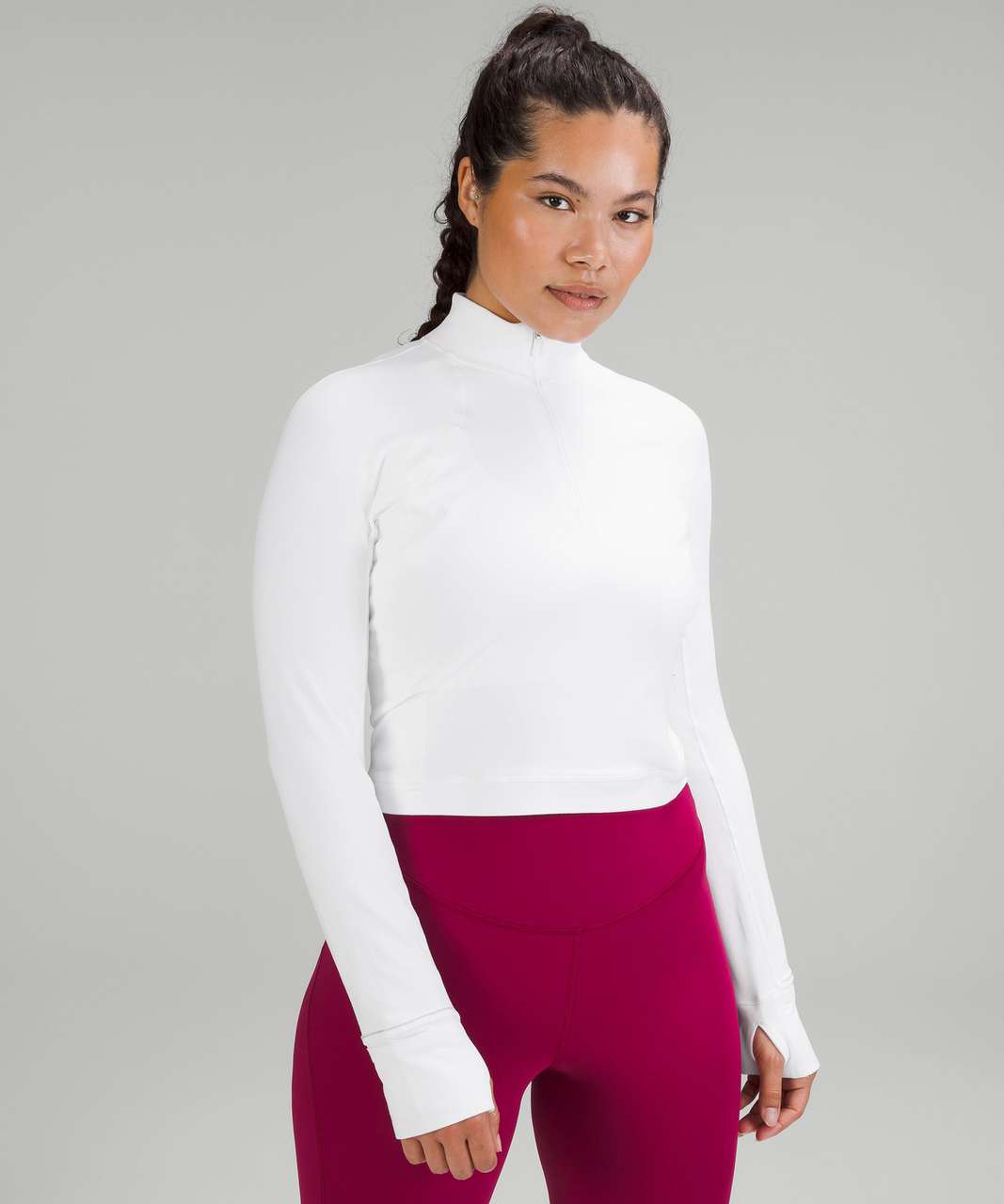 Lululemon Its Rulu Run Cropped Half Zip - Moonlit Magenta - lulu