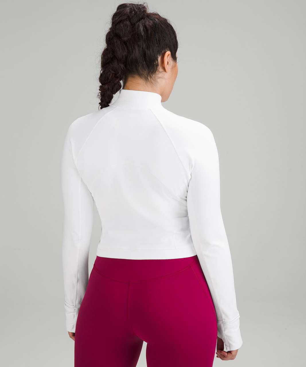 It's Rulu Run Cropped 1/2 Zip, White