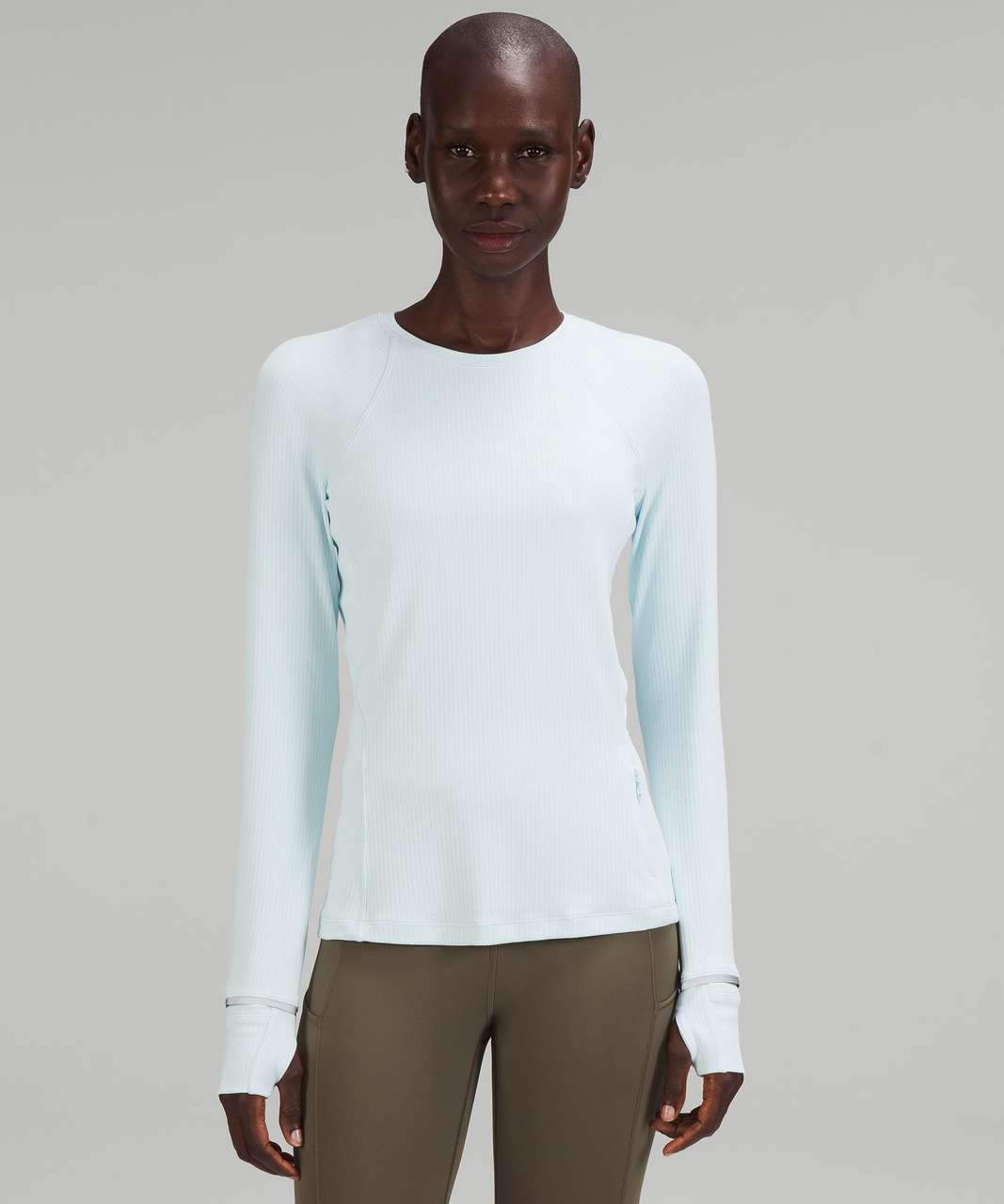 Lululemon Its Rulu Run Ribbed Long Sleeve Shirt - Powder Blue - lulu  fanatics