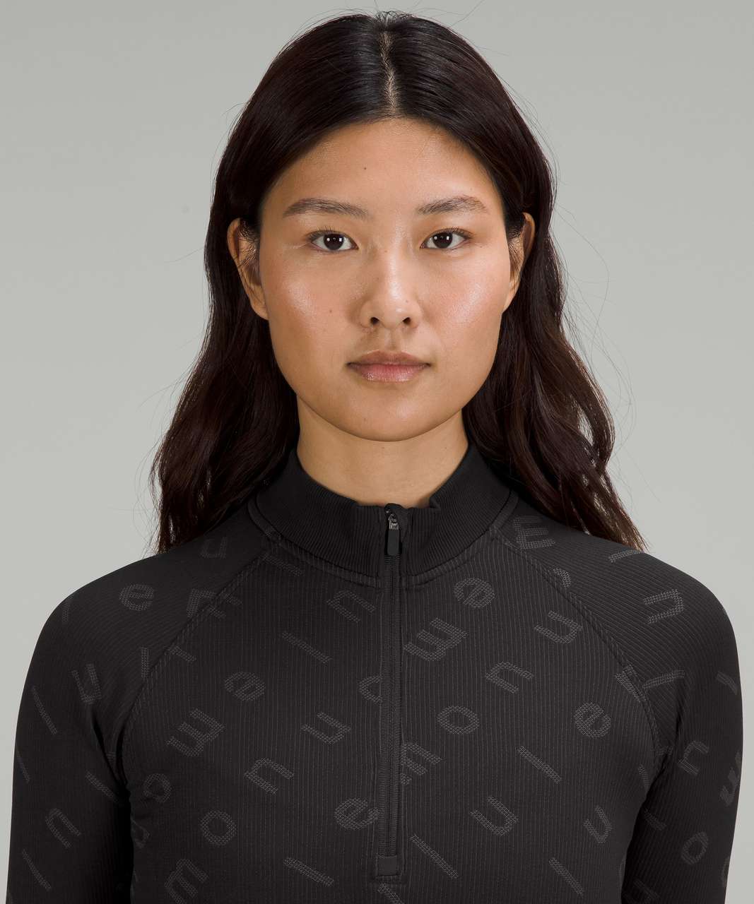 NEW Women Lululemon Rest Less Cropped Half-Zip Herringbone Fade