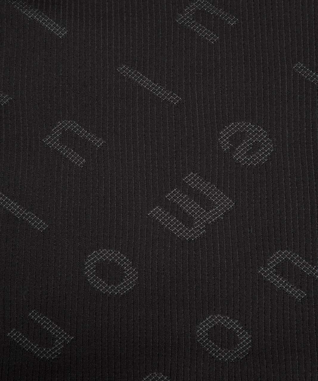 Lululemon Rest Less Cropped Half Zip - Logo Letter Black / Graphite Grey -  lulu fanatics