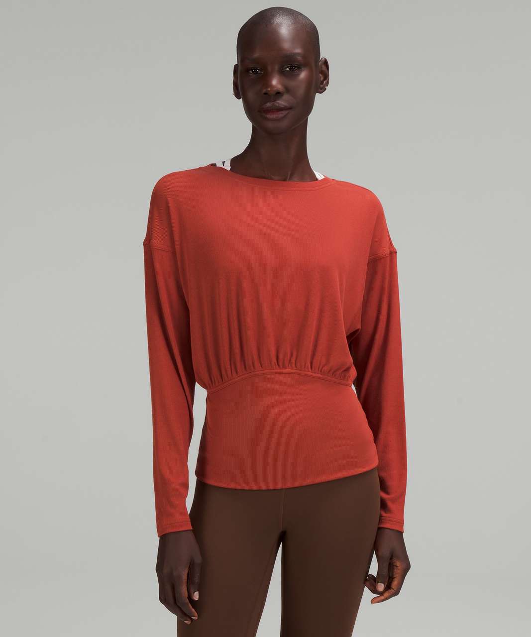 Modal-Silk Blend V-Neck Long-Sleeve Shirt