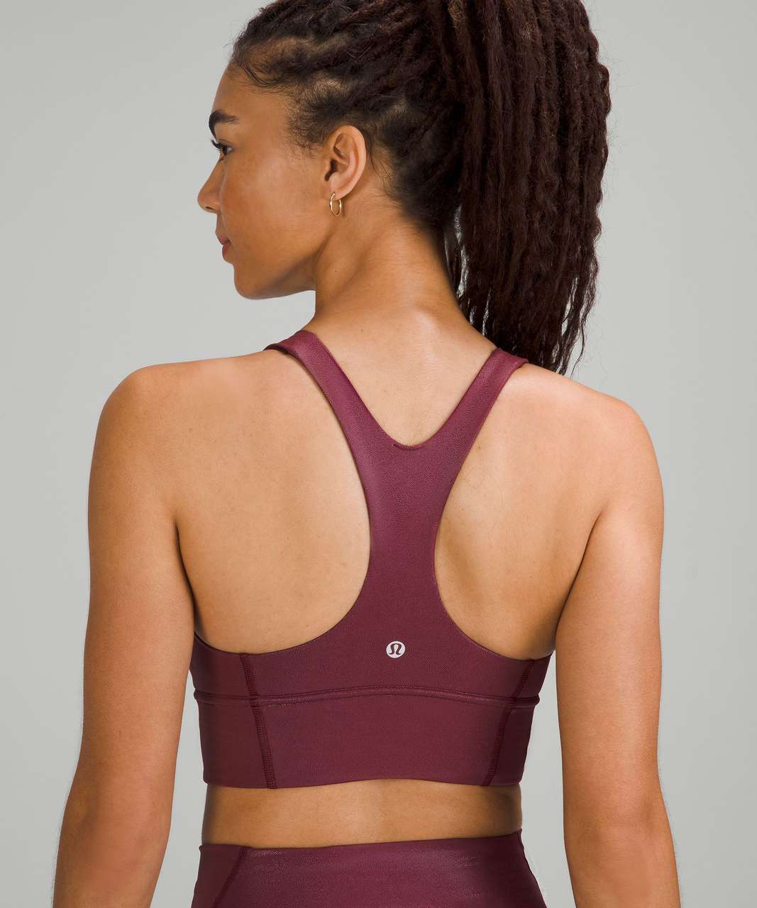 Lululemon Wunder Train Longline Bra Foil *Medium Support, C/D Cup - Radiate Foil Print Red Merlot